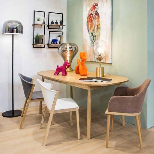 Mesa de comedor. Madera natural (180  x  95  x  72,5 cm) |  Colección Serie Beksand