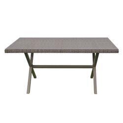 Tavolo da pranzo da giardino, 160 x 90 x 73 cm, in resina sintetica grigia | Collezione Varenna