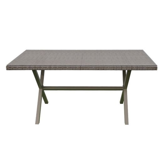 Tavolo da pranzo da giardino, 160 x 90 x 73 cm, in resina sintetica grigia | Collezione Varenna