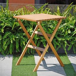 Tavolo da giardino in legno naturale, 56 x 56 x 74 cm | Collezione Milano
