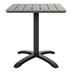 Mesa de comedor para jardín, 70 x 70 x 72 cm, de polietileno y aluminio en negro | Colección  Chicago