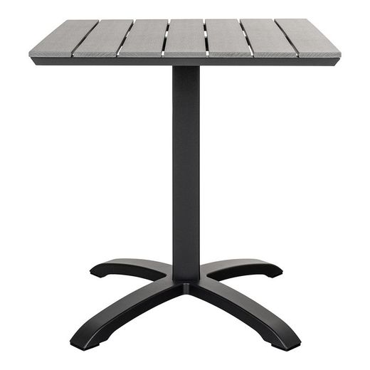 Mesa de comedor para jardín, 70 x 70 x 72 cm, de polietileno y aluminio en negro | Colección  Chicago