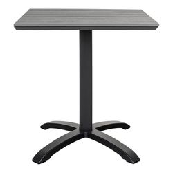 Mesa de comedor para jardín, 70 x 70 x 72 cm, de polietileno y aluminio en negro | Colección  Chicago