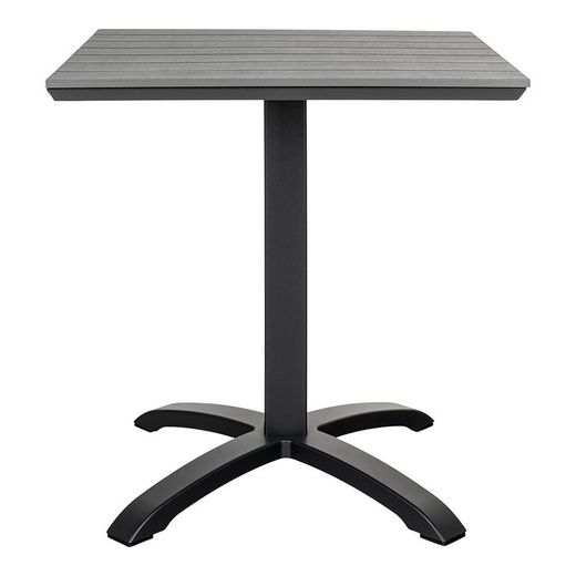 Mesa de comedor para jardín, 70 x 70 x 72 cm, de polietileno y aluminio en negro | Colección  Chicago