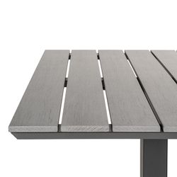 Mesa de comedor para jardín, 70 x 70 x 72 cm, de polietileno y aluminio en negro | Colección  Chicago