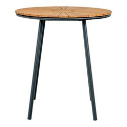 Tavolo da pranzo rotondo per giardino, 70 x 70 x 74 cm, in legno di teak naturale e nero | Collezione Cleveland