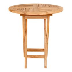 Tavolo da pranzo rotondo per giardino, 70 x 70 x 75 cm, in legno di teak naturale | Collezione Oviedo