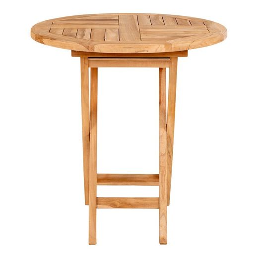 Tavolo da pranzo rotondo per giardino, 70 x 70 x 75 cm, in legno di teak naturale | Collezione Oviedo