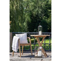 Tavolo da pranzo rotondo per giardino, 70 x 70 x 75 cm, in legno di teak naturale | Collezione Oviedo