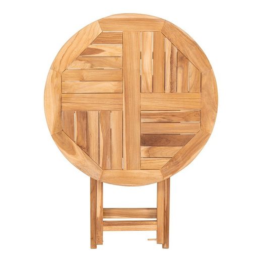 Tavolo da pranzo rotondo per giardino, 70 x 70 x 75 cm, in legno di teak naturale | Collezione Oviedo