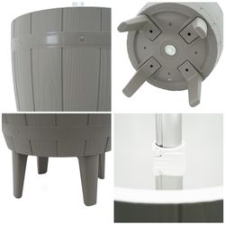 Mesa Nevera para Jardín 3 en 1 de Resina Cosmopolitan Beige Gardiun, 37 L, 48,5x48,5x57/82 cm – Mesita, Nevera y Asiento en un Solo Producto, Color Gris