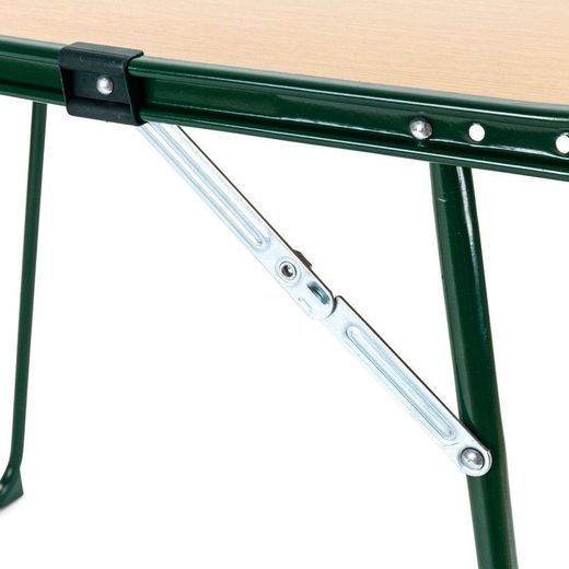 Tavolo pieghevole, 82 x 58 x 66 cm, in acciaio e legno, color marrone e verde | Collezione Forest
