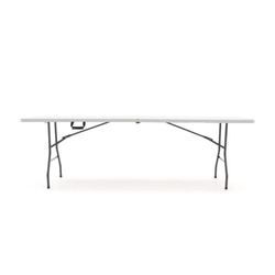 Mesa Plegable y Portátil Gardiun New Koln 240x74x74 cm en Resina Blanca con Asa Lateral y Sistema de Bloqueo – Ideal para Exterior y Espacios Pequeños