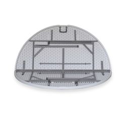 Mesa Redonda Plegable y Portátil Gardiun New Koln Ø122x74 cm en Resina Blanca con Asa y Sistema de Bloqueo – Ideal para Exterior y Espacios Pequeños