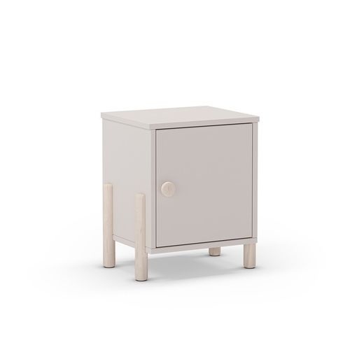 Comodino, 39,4 x 30 x 47 cm, in legno colore crema | Collezione Enola
