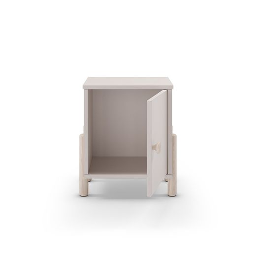 Comodino, 39,4 x 30 x 47 cm, in legno colore crema | Collezione Enola