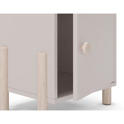 Comodino, 39,4 x 30 x 47 cm, in legno colore crema | Collezione Enola