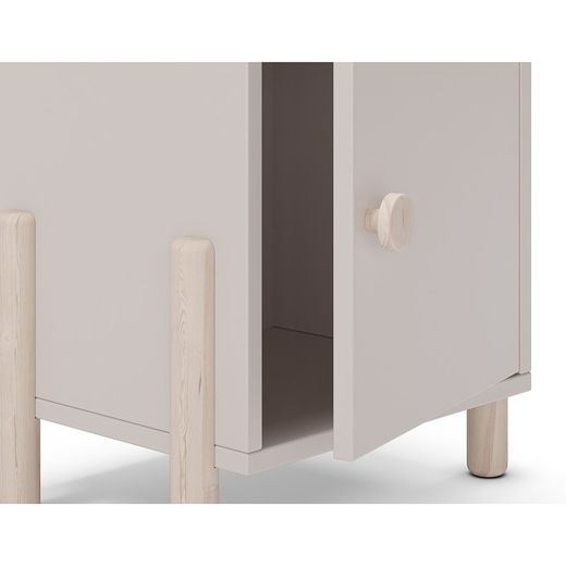 Comodino, 39,4 x 30 x 47 cm, in legno colore crema | Collezione Enola