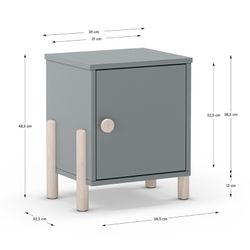 Comodino, 39,4 x 30 x 47 cm, in legno verde | Collezione Enola