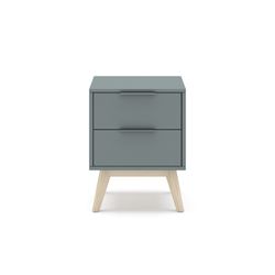 Comodino, 40 x 35 x 53 cm, in legno di pino verde e naturale | Collezione Pisco