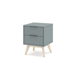 Comodino, 40 x 35 x 53 cm, in legno di pino verde e naturale | Collezione Pisco