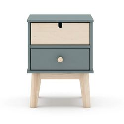 Comodino, 40 x 35 x 53,1 cm, in legno di pino verde e naturale | Collezione Estefania