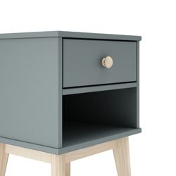 Comodino, 40 x 35 x 53,1 cm, in legno di pino verde e naturale | Collezione Esteban