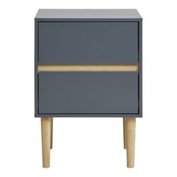 Comodino, 40 x 35 x 55 cm, in legno di pino grigio azzurro | Collezione Bisley