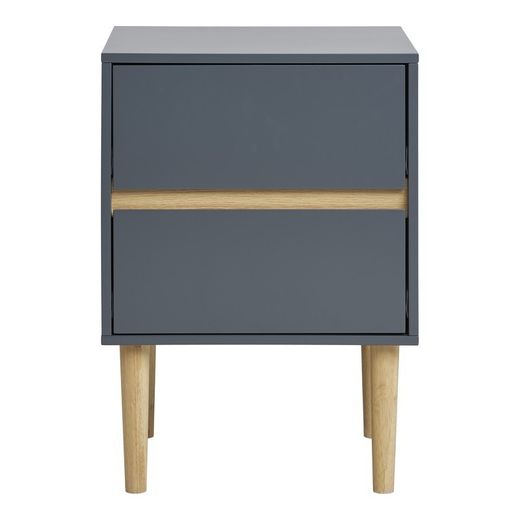 Comodino, 40 x 35 x 55 cm, in legno di pino grigio azzurro | Collezione Bisley