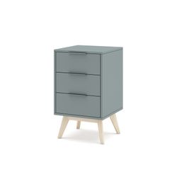 Comodino, 40 x 35 x 65,5 cm, in legno di pino verde e naturale | Collezione Pisco