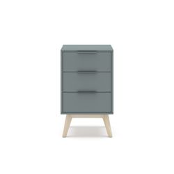 Comodino, 40 x 35 x 65,5 cm, in legno di pino verde e naturale | Collezione Pisco
