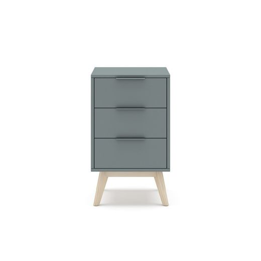 Comodino, 40 x 35 x 65,5 cm, in legno di pino verde e naturale | Collezione Pisco