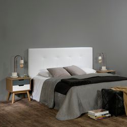 Comodino, 40 x 40 x 52 cm, in legno di pino naturale, grigio e bianco | Collezione Cusco