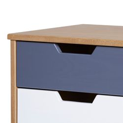 Comodino, 40 x 40 x 52 cm, in legno di pino naturale, grigio e bianco | Collezione Cusco