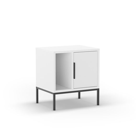 Comodino, 45 x 35 x 50 cm, in legno bianco | Collezione Lani