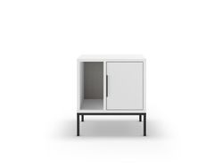 Comodino, 45 x 35 x 50 cm, in legno bianco | Collezione Lani