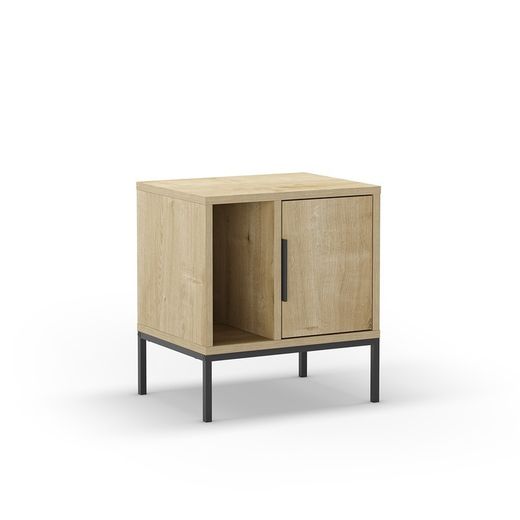 Comodino, 45 x 35 x 50 cm, in legno di rovere | Collezione Lani
