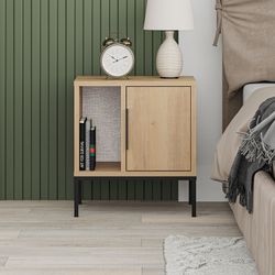 Comodino, 45 x 35 x 50 cm, in legno di rovere | Collezione Lani