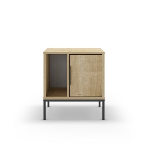 Comodino, 45 x 35 x 50 cm, in legno di rovere | Collezione Lani
