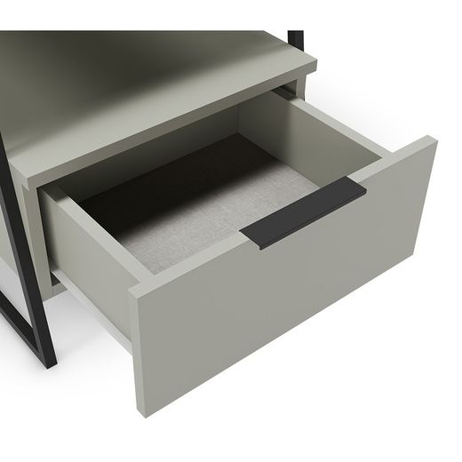 Comodino, 45 x 40 x 50 cm, in legno e metallo verde e nero | Collezione Velia