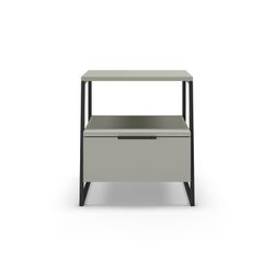 Comodino, 45 x 40 x 50 cm, in legno e metallo verde e nero | Collezione Velia