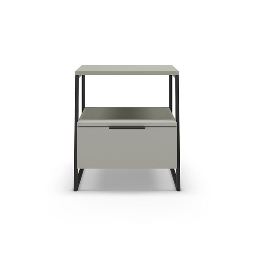 Comodino, 45 x 40 x 50 cm, in legno e metallo verde e nero | Collezione Velia