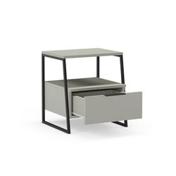 Comodino, 45 x 40 x 50 cm, in legno e metallo verde e nero | Collezione Velia