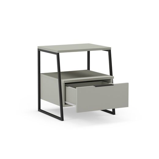 Comodino, 45 x 40 x 50 cm, in legno e metallo verde e nero | Collezione Velia
