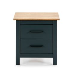 Comodino, 46 x 35 x 49,5 cm, in legno di pino blu | Collezione Miranda