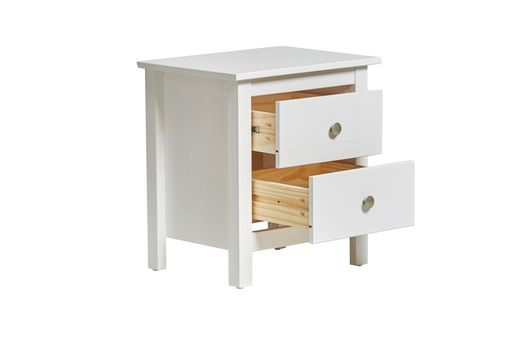 Comodino, 46 x 35 x 49,5 cm, in legno di pino bianco | Collezione Berna