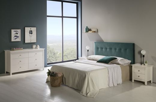 Comodino, 46 x 35 x 49,5 cm, in legno di pino bianco | Collezione Berna
