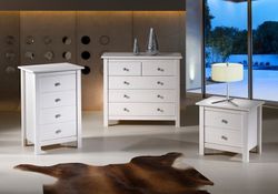 Comodino, 46 x 35 x 49,5 cm, in legno di pino bianco | Collezione Berna