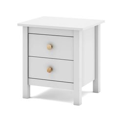 Comodino, 46 x 35 x 49,5 cm, in legno di pino bianco | Collezione Max