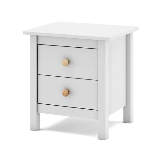 Comodino, 46 x 35 x 49,5 cm, in legno di pino bianco | Collezione Max